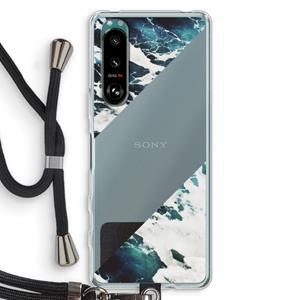 CaseCompany Golven: Sony Xperia 5 III Transparant Hoesje met koord