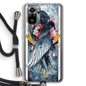 CaseCompany Golden Raven: Xiaomi Redmi Note 10S Transparant Hoesje met koord