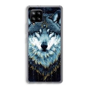 CaseCompany Darkness Wolf: Samsung Galaxy A42 5G Transparant Hoesje
