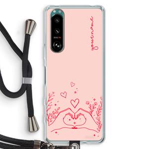 CaseCompany Love is in the air: Sony Xperia 5 III Transparant Hoesje met koord