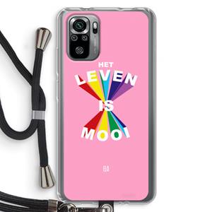 CaseCompany Het Leven Is Mooi: Xiaomi Redmi Note 10S Transparant Hoesje met koord