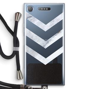CaseCompany Marmeren pijlen: Sony Xperia XZ1 Transparant Hoesje met koord