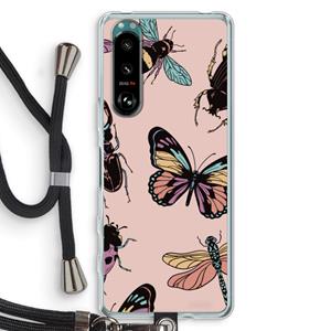 CaseCompany Tiny Bugs: Sony Xperia 5 III Transparant Hoesje met koord