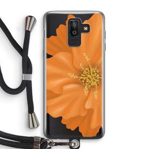 CaseCompany Orange Ellila flower: Samsung Galaxy J8 (2018) Transparant Hoesje met koord