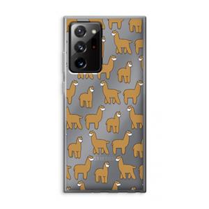 CaseCompany Alpacas: Samsung Galaxy Note 20 Ultra / Note 20 Ultra 5G Transparant Hoesje