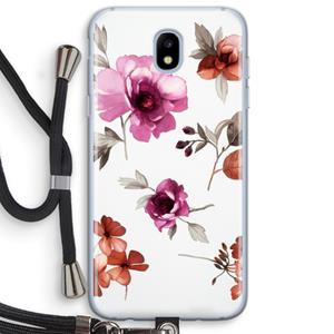 CaseCompany Geschilderde bloemen: Samsung Galaxy J5 (2017) Transparant Hoesje met koord
