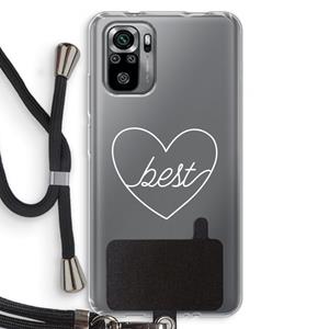 CaseCompany Best heart pastel: Xiaomi Redmi Note 10S Transparant Hoesje met koord