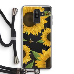 CaseCompany Sunflower and bees: Samsung Galaxy J8 (2018) Transparant Hoesje met koord