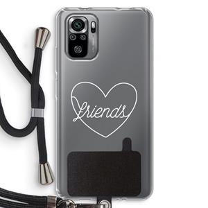 CaseCompany Friends heart pastel: Xiaomi Redmi Note 10S Transparant Hoesje met koord