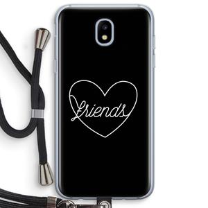 CaseCompany Friends heart black: Samsung Galaxy J5 (2017) Transparant Hoesje met koord
