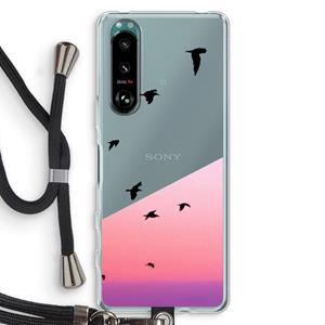 CaseCompany Fly away: Sony Xperia 5 III Transparant Hoesje met koord