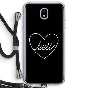 CaseCompany Best heart black: Samsung Galaxy J5 (2017) Transparant Hoesje met koord