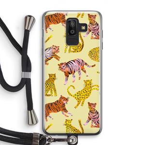CaseCompany Cute Tigers and Leopards: Samsung Galaxy J8 (2018) Transparant Hoesje met koord