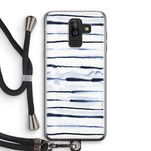 CaseCompany Ink Stripes: Samsung Galaxy J8 (2018) Transparant Hoesje met koord