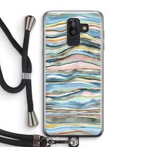 CaseCompany Watercolor Agate: Samsung Galaxy J8 (2018) Transparant Hoesje met koord