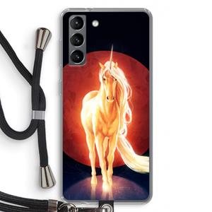 CaseCompany Last Unicorn: Samsung Galaxy S21 Transparant Hoesje met koord