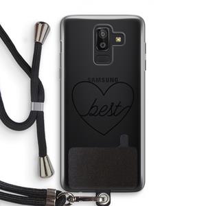 CaseCompany Best heart black: Samsung Galaxy J8 (2018) Transparant Hoesje met koord