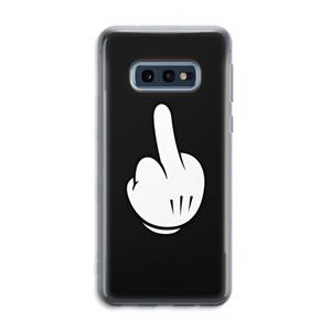 CaseCompany Middle finger black: Samsung Galaxy S10e Transparant Hoesje
