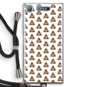 CaseCompany Poop emoji: Sony Xperia XZ1 Transparant Hoesje met koord