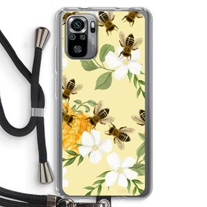 CaseCompany No flowers without bees: Xiaomi Redmi Note 10S Transparant Hoesje met koord