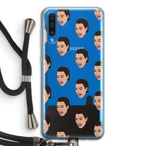 CaseCompany Ugly Cry Call: Samsung Galaxy A50 Transparant Hoesje met koord