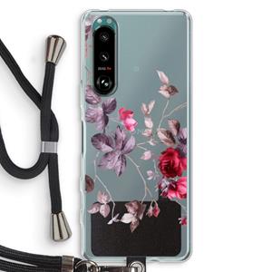 CaseCompany Mooie bloemen: Sony Xperia 5 III Transparant Hoesje met koord