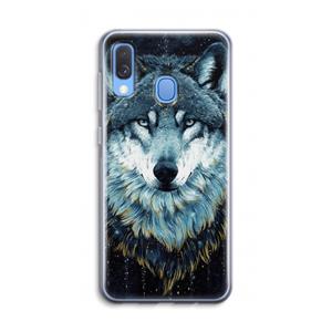 CaseCompany Darkness Wolf: Samsung Galaxy A40 Transparant Hoesje