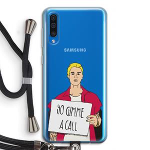CaseCompany Gimme a call: Samsung Galaxy A50 Transparant Hoesje met koord