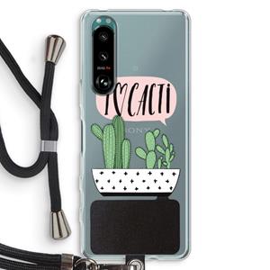 CaseCompany I love cacti: Sony Xperia 5 III Transparant Hoesje met koord