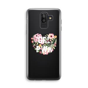 CaseCompany GRL PWR Flower: Samsung Galaxy J8 (2018) Transparant Hoesje