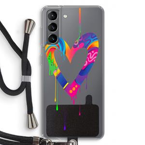 CaseCompany Melts My Heart: Samsung Galaxy S21 Transparant Hoesje met koord