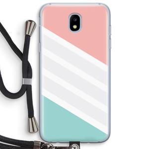 CaseCompany Strepen pastel: Samsung Galaxy J5 (2017) Transparant Hoesje met koord