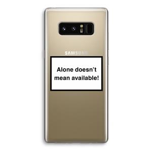 CaseCompany Alone: Samsung Galaxy Note 8 Transparant Hoesje