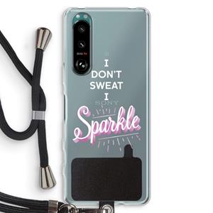 CaseCompany Sparkle quote: Sony Xperia 5 III Transparant Hoesje met koord