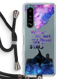 CaseCompany Stars quote: Sony Xperia 5 III Transparant Hoesje met koord