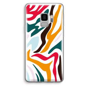 CaseCompany Colored Zebra: Samsung Galaxy S9 Transparant Hoesje