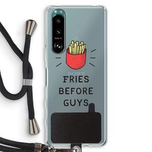 CaseCompany Fries before guys: Sony Xperia 5 III Transparant Hoesje met koord