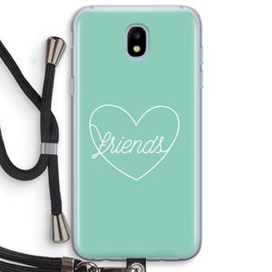 CaseCompany Friends heart pastel: Samsung Galaxy J5 (2017) Transparant Hoesje met koord