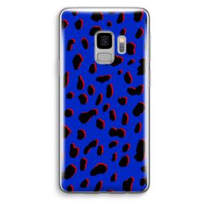 CaseCompany Blue Leopard: Samsung Galaxy S9 Transparant Hoesje