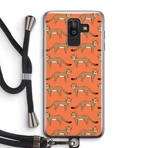 CaseCompany Cheetah: Samsung Galaxy J8 (2018) Transparant Hoesje met koord