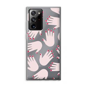CaseCompany Hands pink: Samsung Galaxy Note 20 Ultra / Note 20 Ultra 5G Transparant Hoesje
