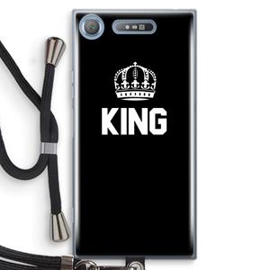 CaseCompany King zwart: Sony Xperia XZ1 Transparant Hoesje met koord