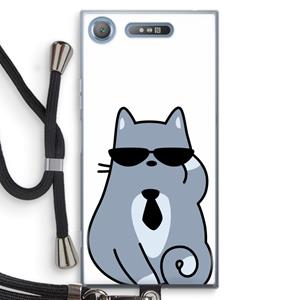 CaseCompany Cool cat: Sony Xperia XZ1 Transparant Hoesje met koord