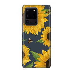 CaseCompany Sunflower and bees: Volledig geprint Samsung Galaxy S20 Ultra Hoesje