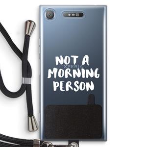 CaseCompany Morning person: Sony Xperia XZ1 Transparant Hoesje met koord