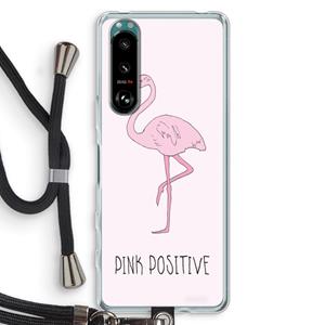 CaseCompany Pink positive: Sony Xperia 5 III Transparant Hoesje met koord