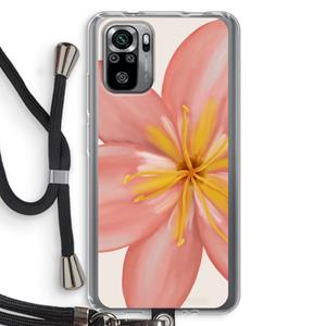 CaseCompany Pink Ellila Flower: Xiaomi Redmi Note 10S Transparant Hoesje met koord