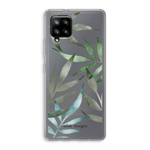 CaseCompany Tropical watercolor leaves: Samsung Galaxy A42 5G Transparant Hoesje