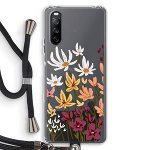 CaseCompany Painted wildflowers: Sony Sony Xperia 10 III Transparant Hoesje met koord