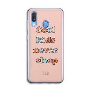 CaseCompany Cool Kids Never Sleep: Samsung Galaxy A40 Transparant Hoesje